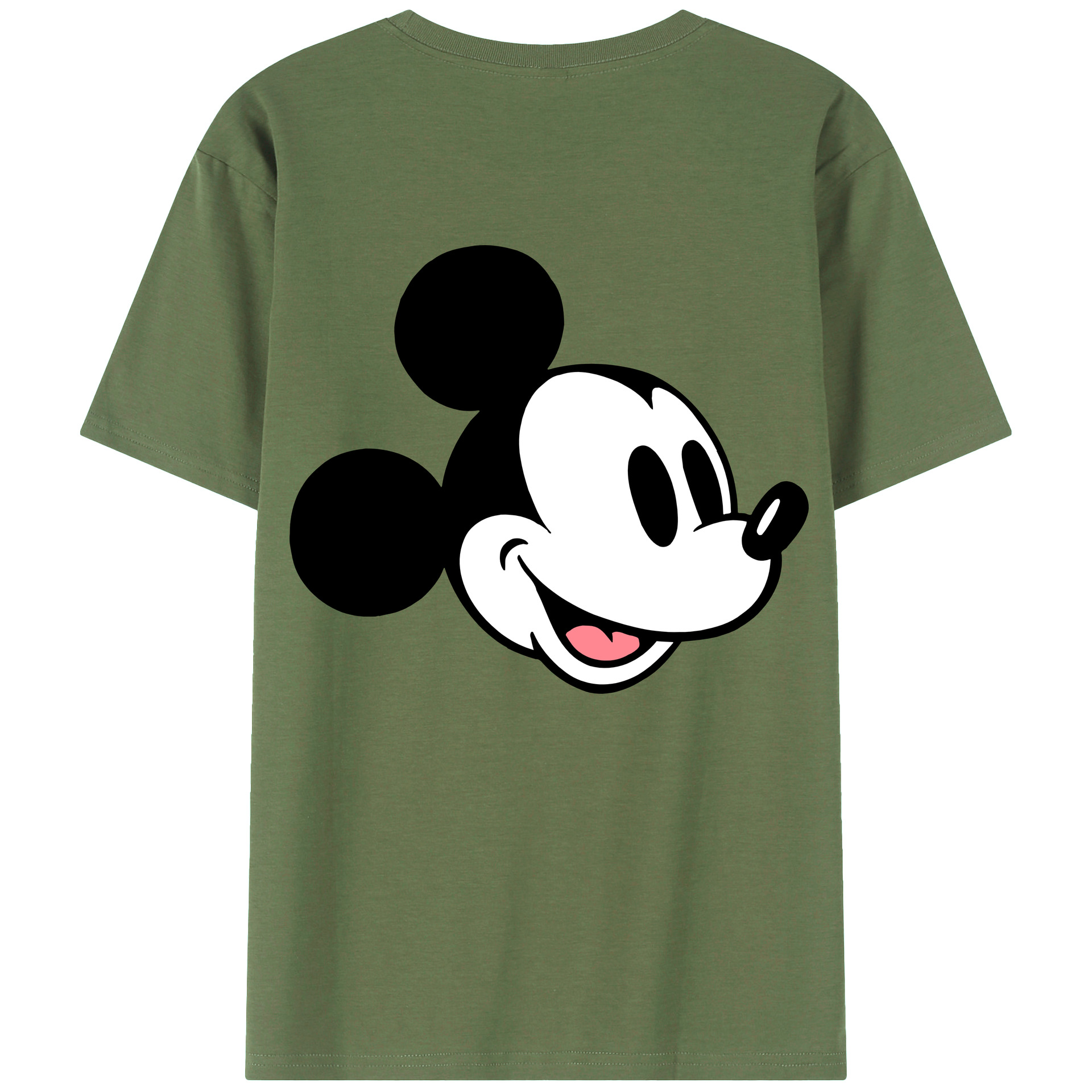 ミッキーマウス Mickey Mouse 綿100％ メンズ半袖Tシャツ（バックプリント） 通気性